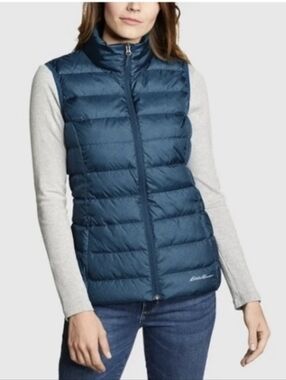 Eddie Bauer EB650 Microlight Down Puffer Vest Teal Blue Women's XL
